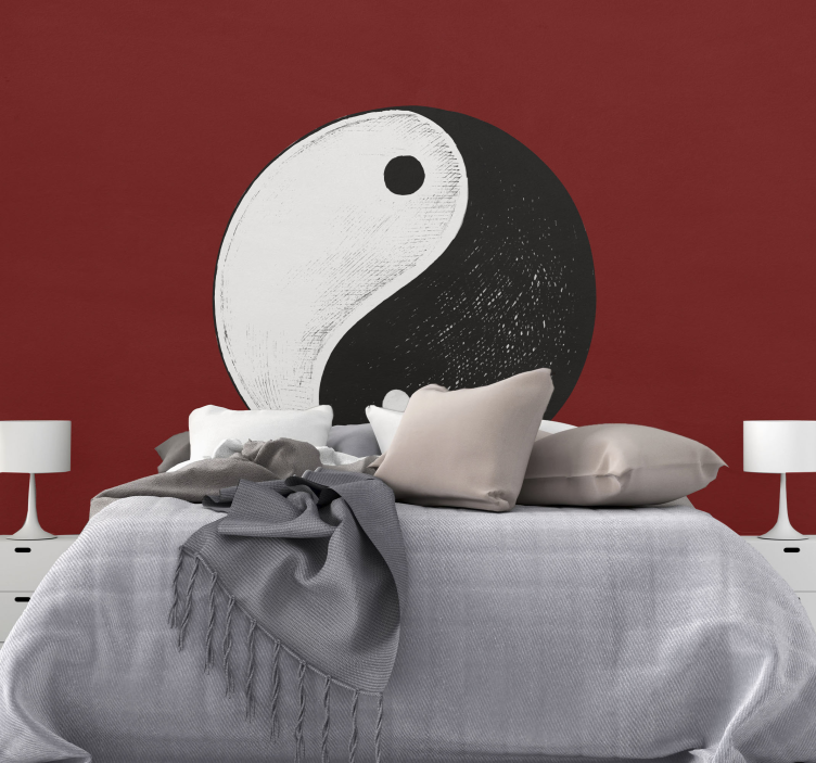 Yin Yang Symbol wall mural master bedroom - TenStickers