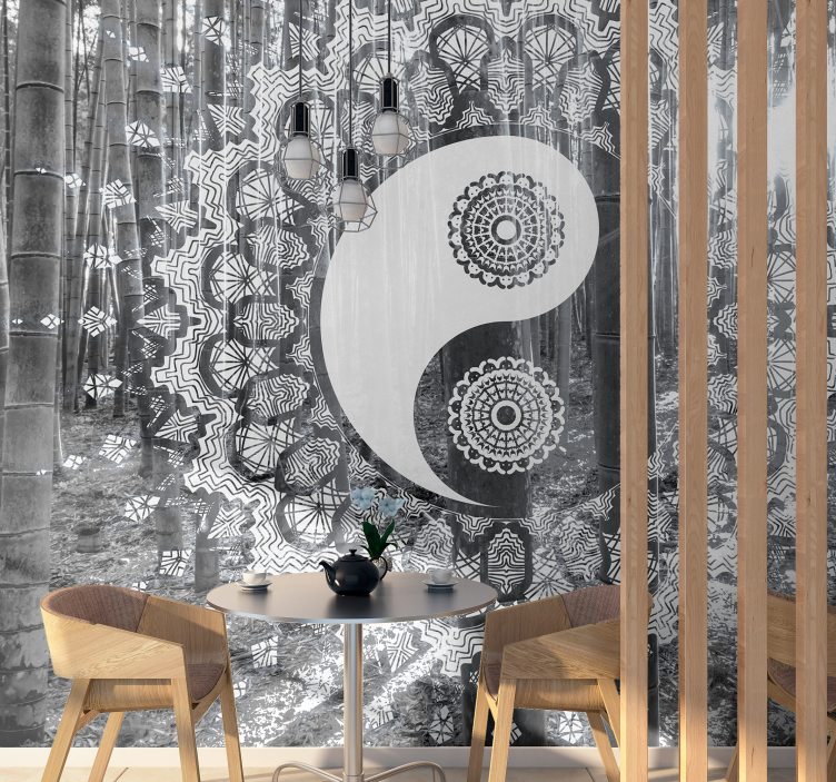 Zen wall mural yin yang mandala - TenStickers