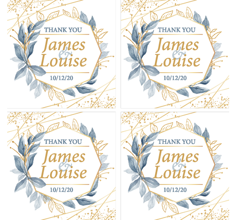 Wedding coasters elegant floral thank you cards - TenStickers
