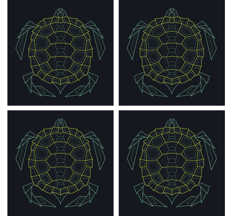 Geek coasters geometric turtle design - TenStickers