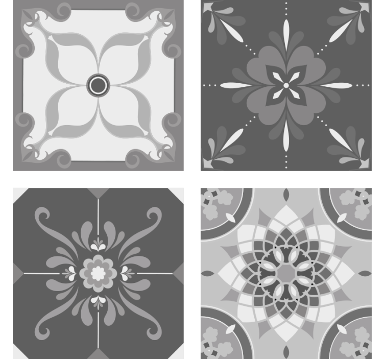 Intricate grey pattern coasters - TenStickers