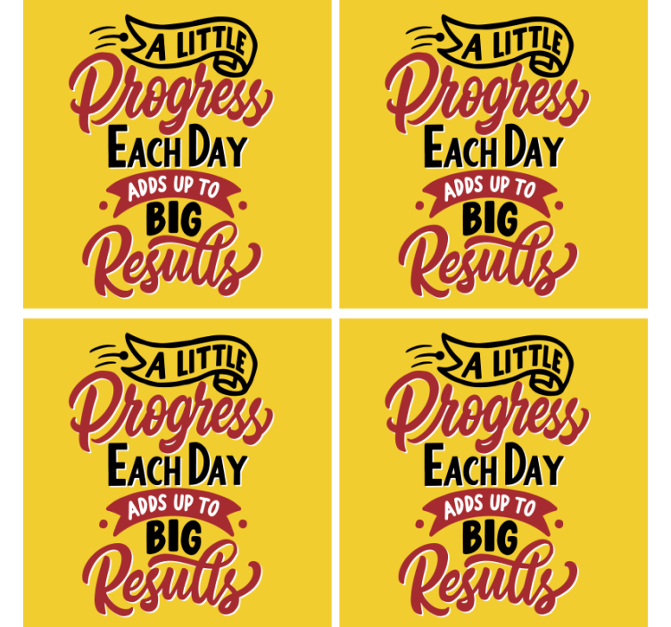 Text coasters with inspirational quote art - TenStickers