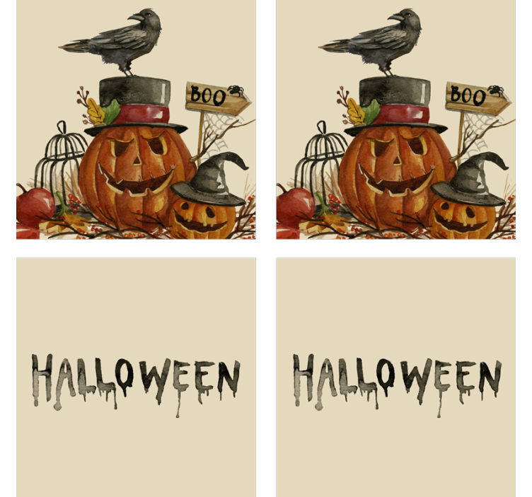 Halloween coaster pumpkin crow scene - TenStickers
