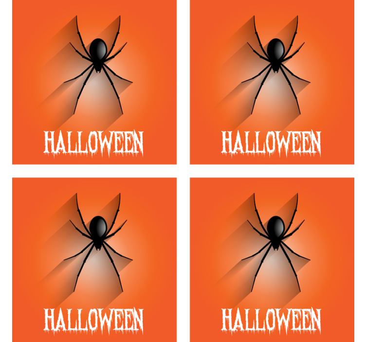 Halloween coaster with spooky spider design - TenStickers