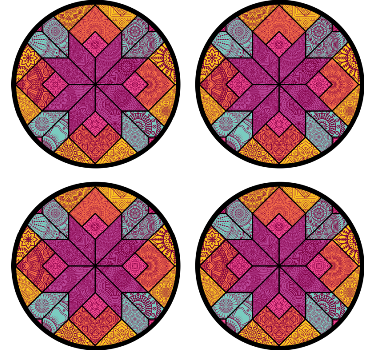 Coasters vibrant geometric arrangement - TenStickers