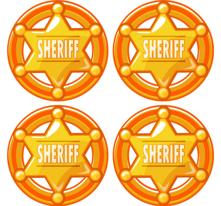 Geek coasters sheriff star design - TenStickers