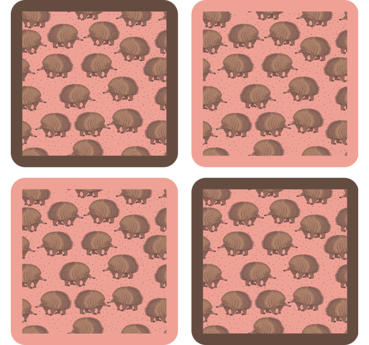 Geek coasters with hedgehog patterned design - TenStickers