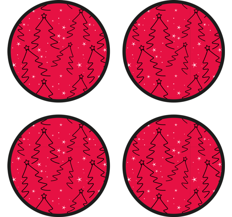 Christmas coasters with festive tree design - TenStickers