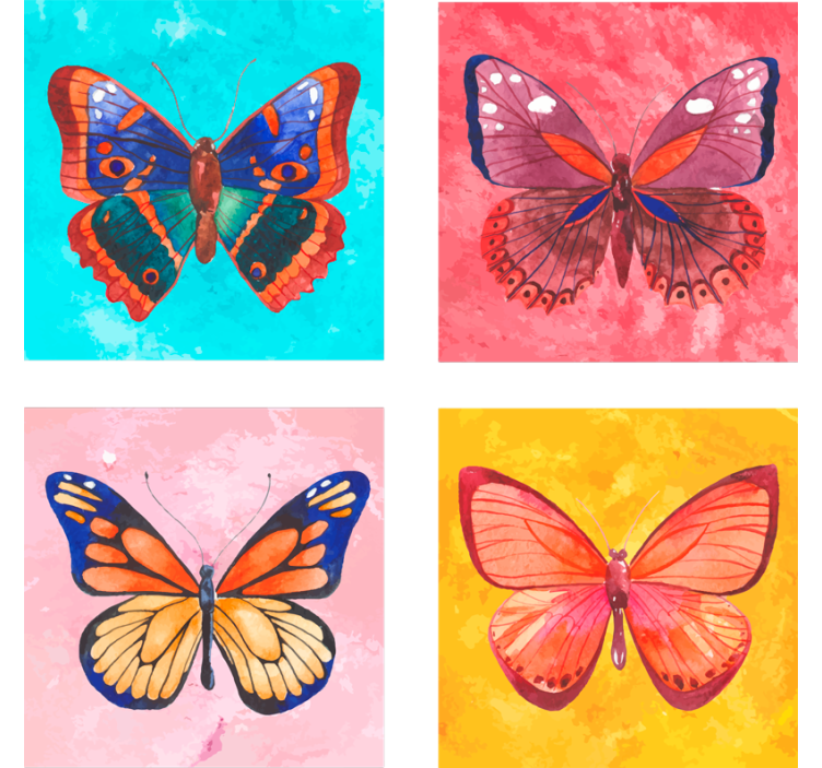 Geek coasters with vibrant butterfly design - TenStickers