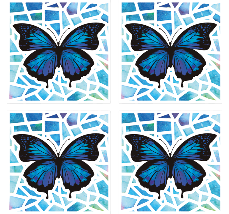 Trendy pattern mosaic butterfly coaster - TenStickers