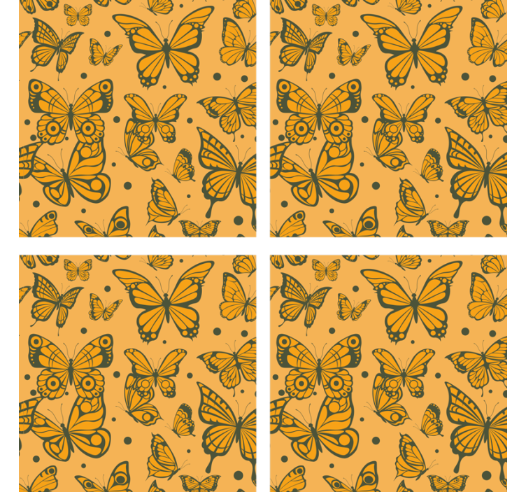 Coasters with butterfly pattern surface - TenStickers