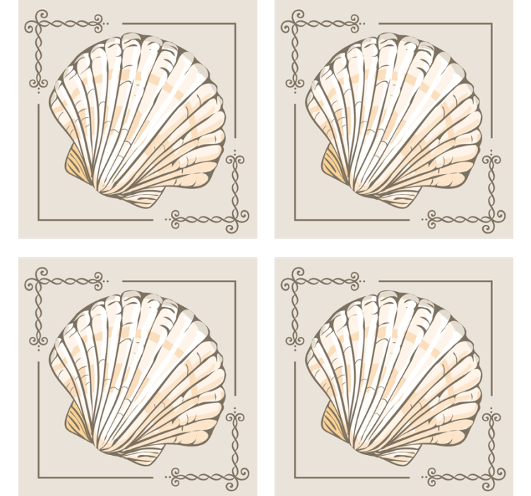 Vintage coasters elegant shell design - TenStickers