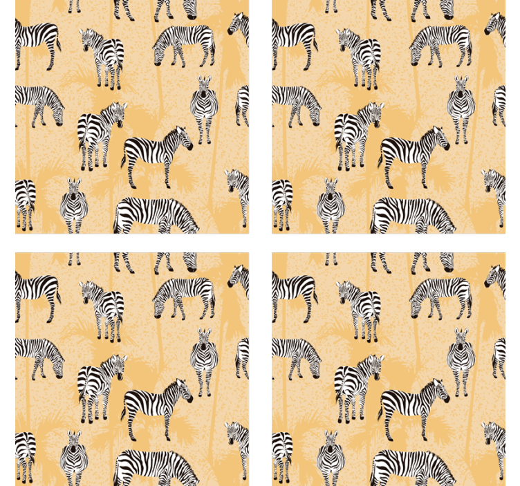 Geek coasters with zebra pattern background - TenStickers