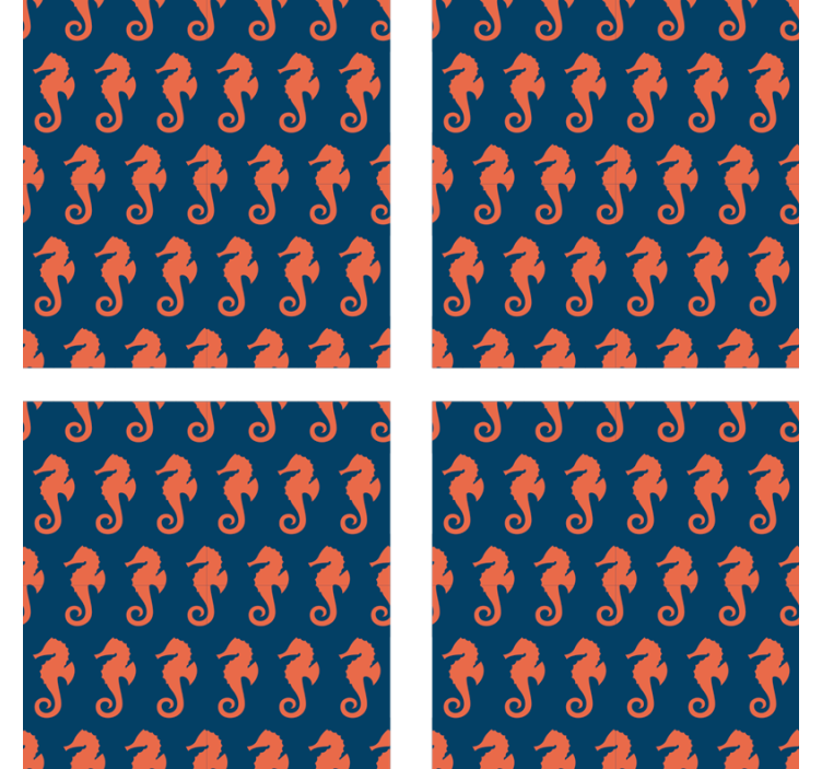 Geek coasters seahorse pattern design - TenStickers