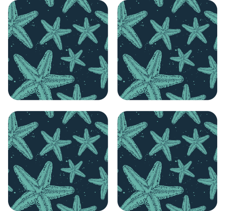 Geek coasters starfish patterned surface - TenStickers