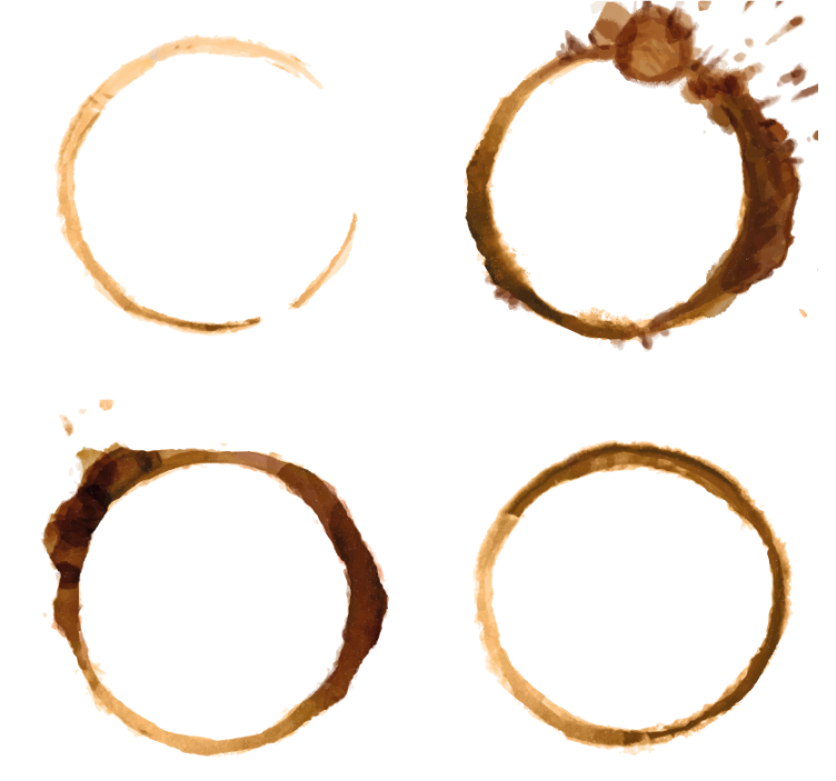 Coasters with coffee stain patterns - TenStickers