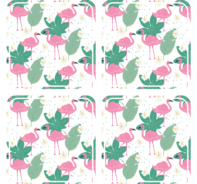 Geek coasters flamingo leaf design - TenStickers