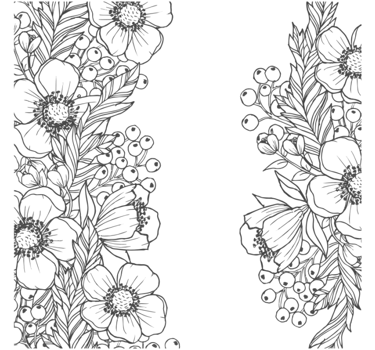 Floral outline patterns coasters - TenStickers