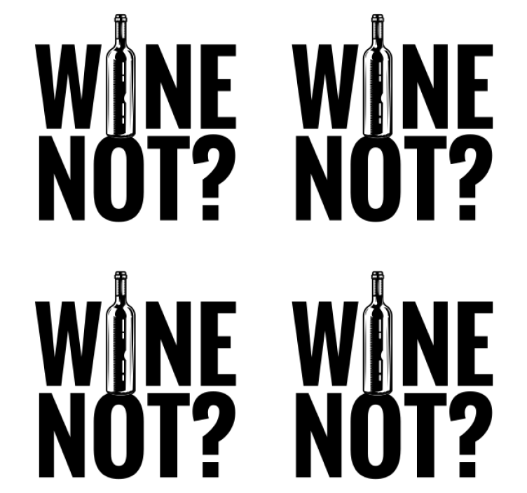 Text coasters for wine lovers' fun quotes - TenStickers