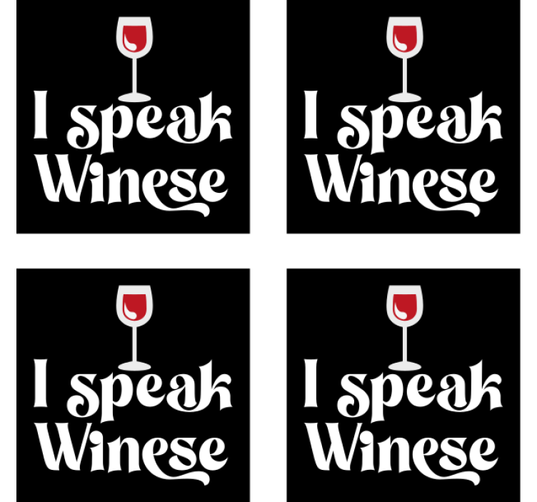 Beer mats with wine glass jokes - TenStickers