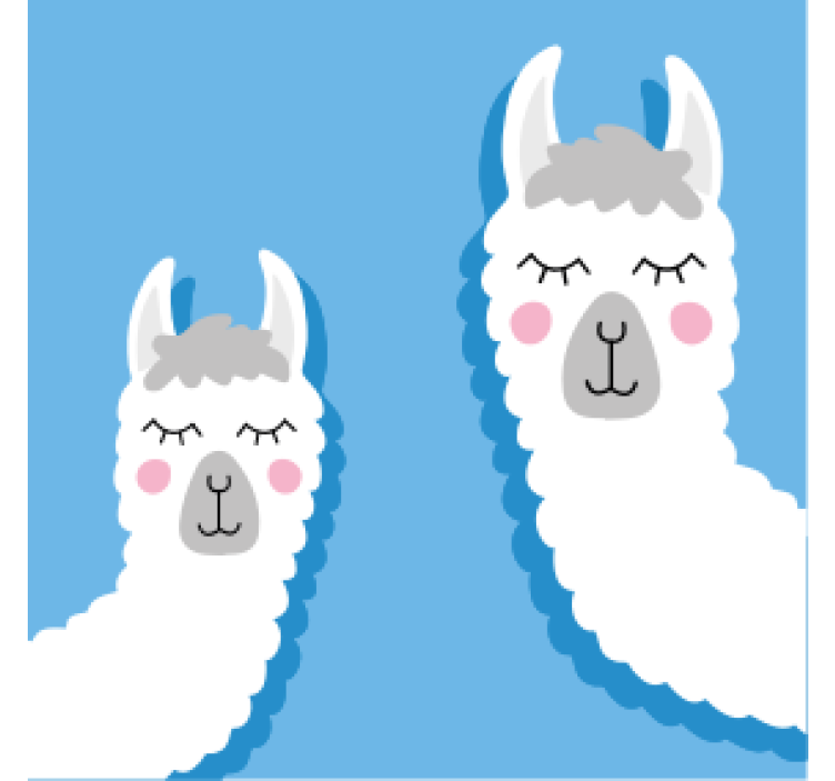 Geek coasters featuring fun llama designs - TenStickers