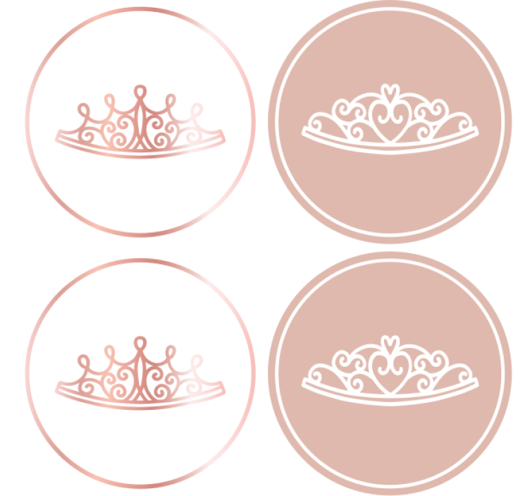 Modern coasters with elegant tiara icons - TenStickers