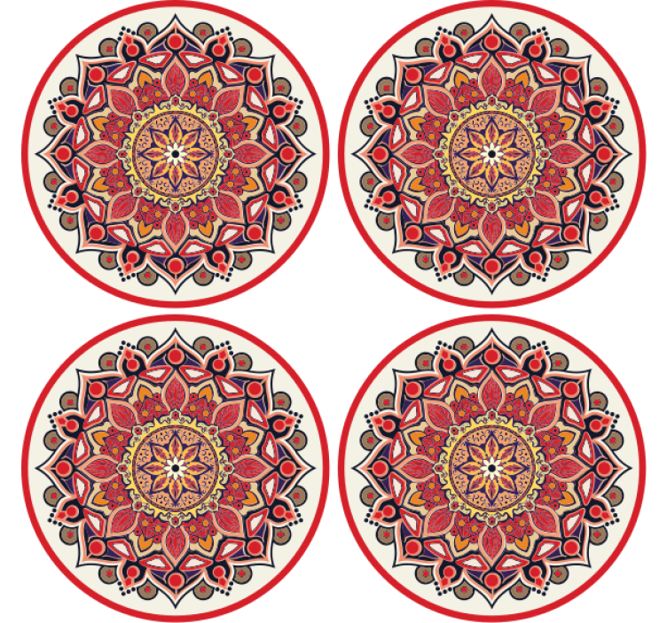 Coasters intricate floral design - TenStickers