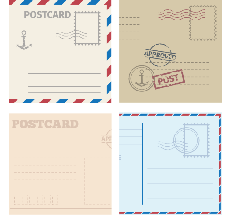 Modern coasters vintage postcard style - TenStickers