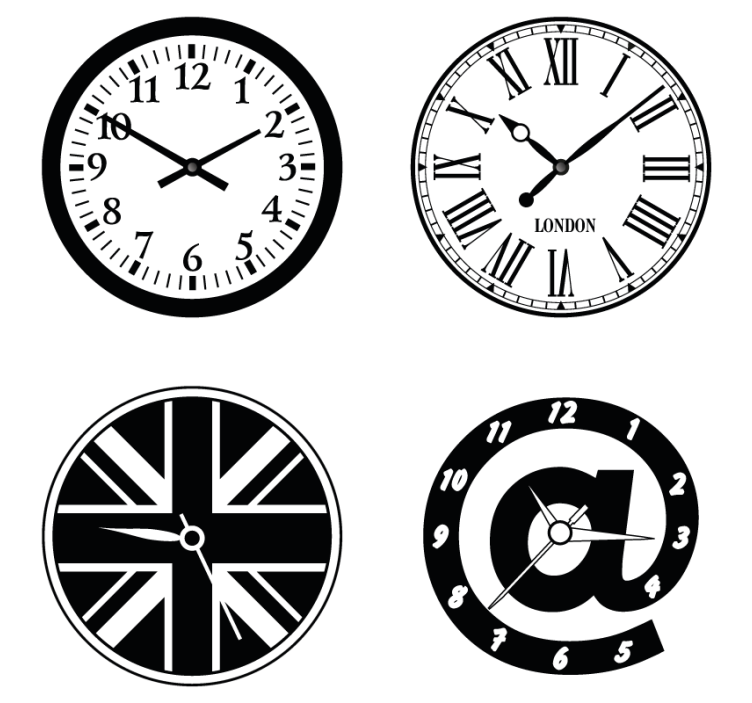 Geek coasters with clock design elements - TenStickers