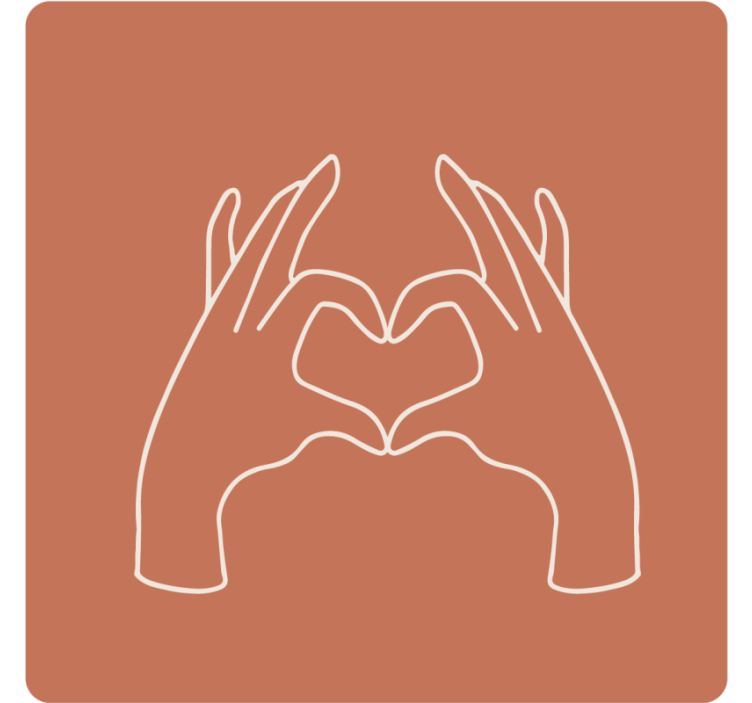 Geek coasters heart shaped hand gesture - TenStickers
