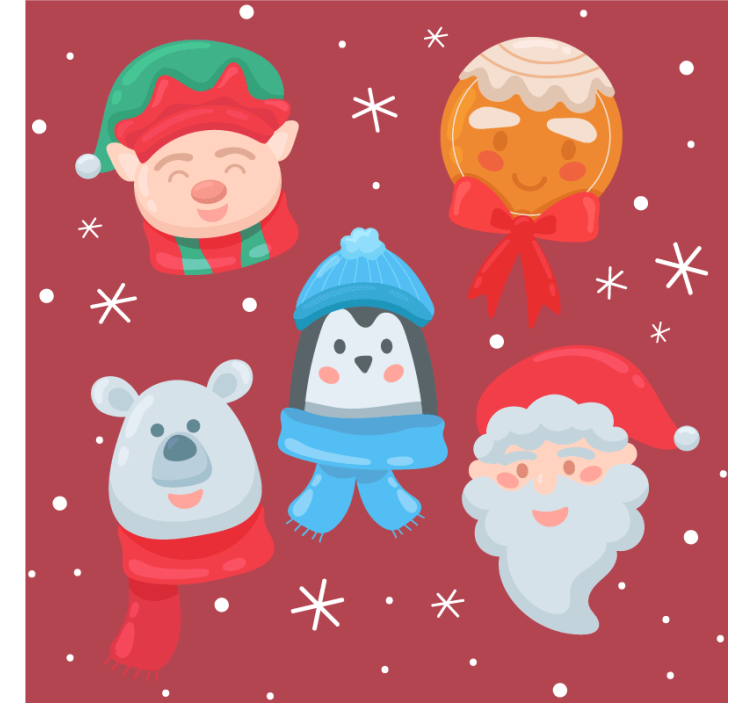 Christmas coasters festive figures collection - TenStickers