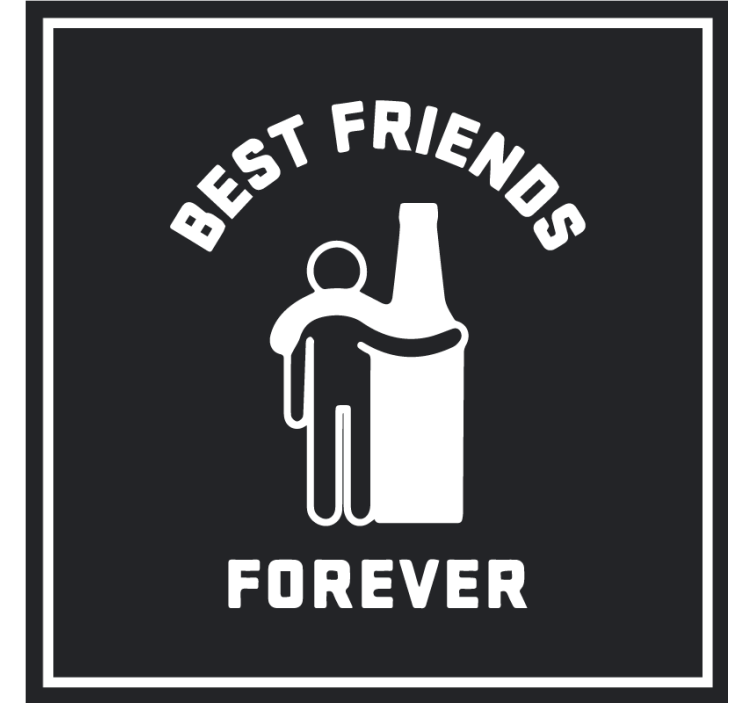 Beer mats best friends embrace beer - TenStickers