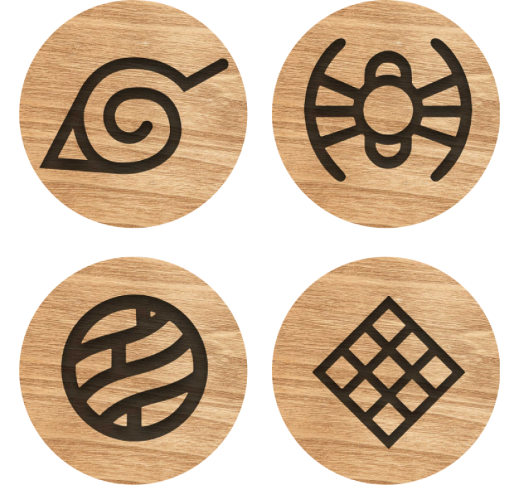 Geek coasters inspired by symbolic wooden circles - TenStickers
