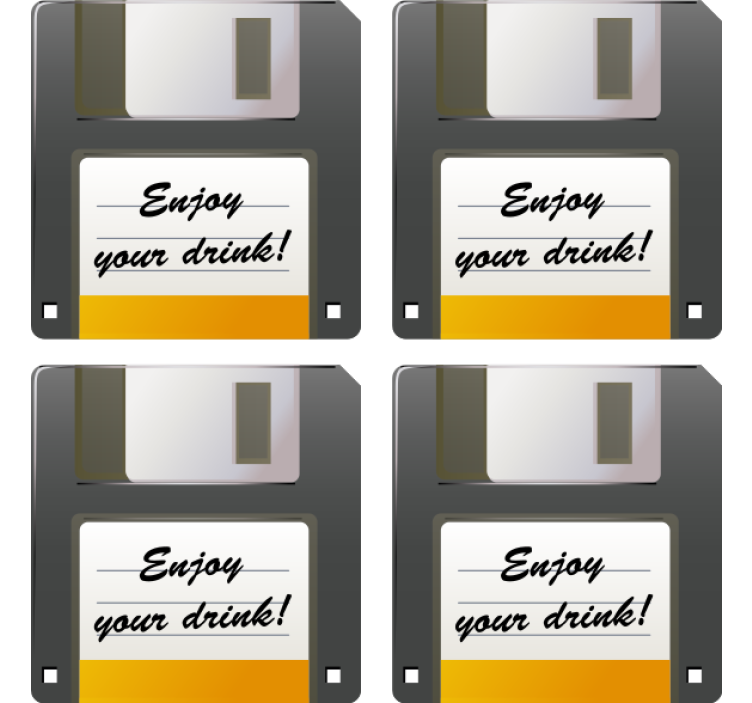 Coasters floppy disk drink reminder coasters - TenStickers