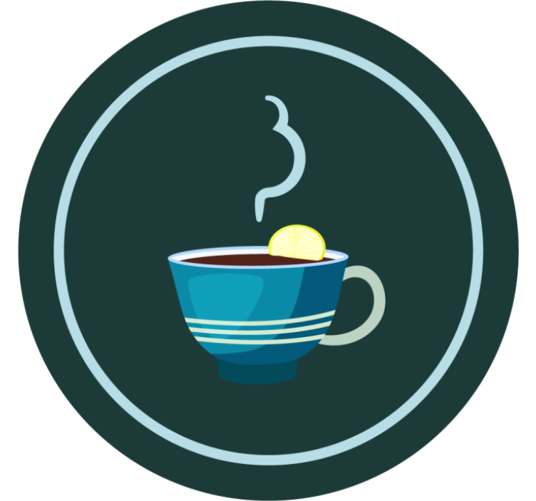 Modern coasters stylish tea cup set - TenStickers