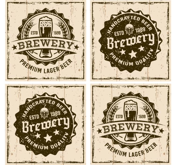 Vintage brewery badge design beer mats - TenStickers