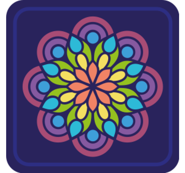 Colorful floral motif coasters - TenStickers
