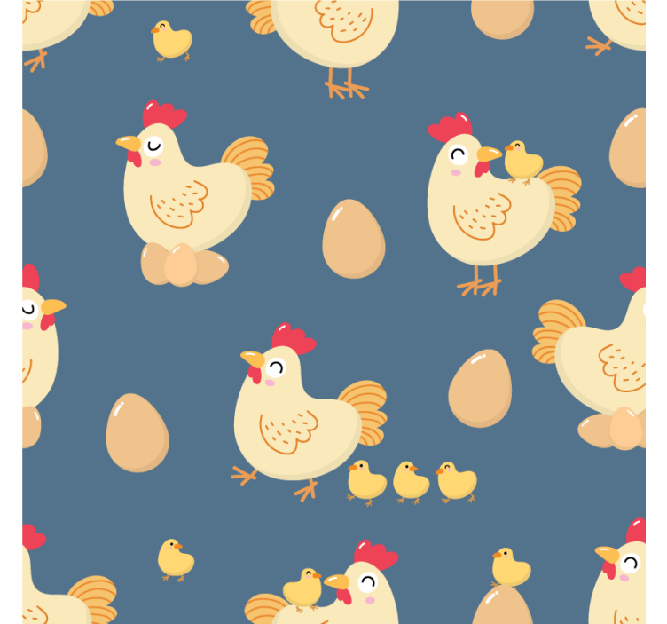 Geek coasters playful hens with eggs - TenStickers