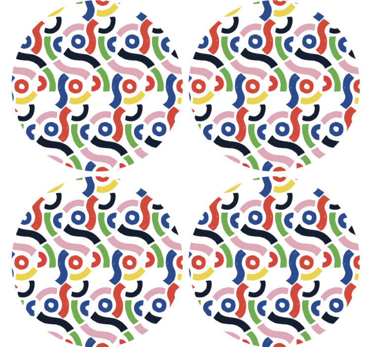 Coasters with vibrant abstract designs - TenStickers