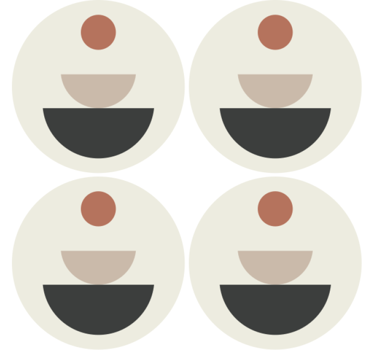 Geek coasters with layered circular designs - TenStickers