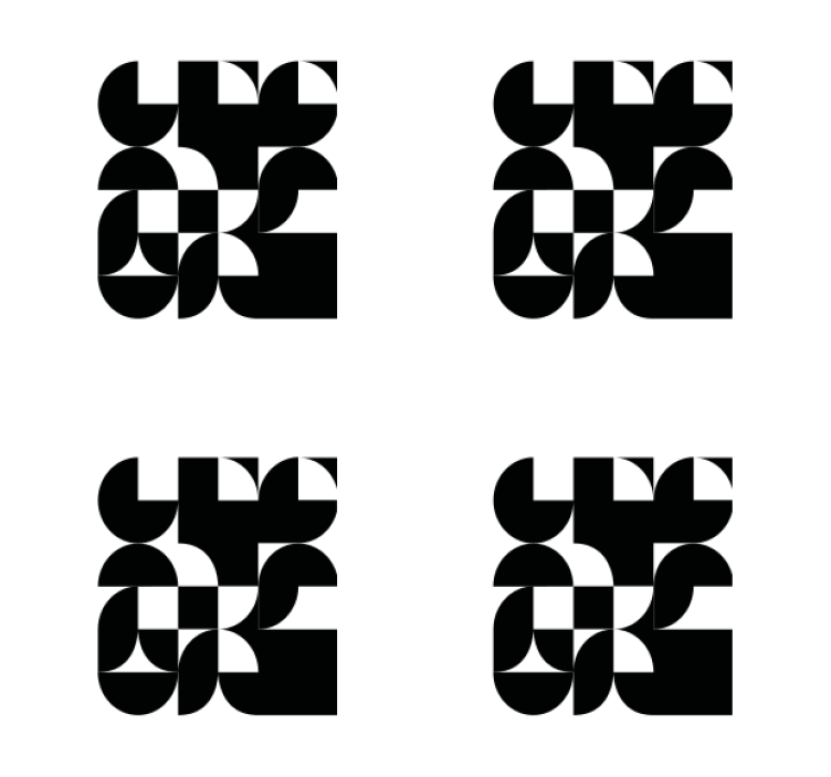 Black circle geometric pattern modern coaster - TenStickers