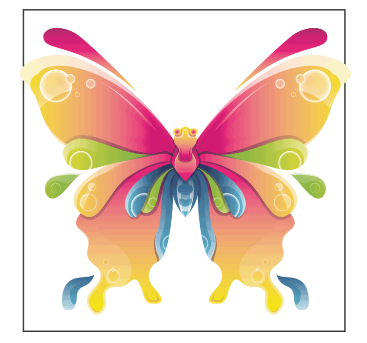 Geek coasters with colorful butterfly artwork - TenStickers