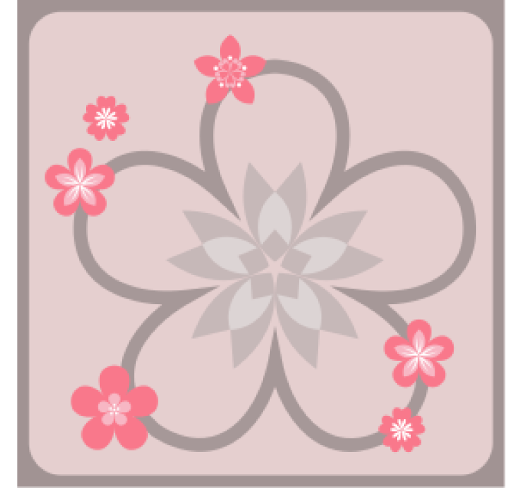 Modern coasters with elegant floral pattern - TenStickers