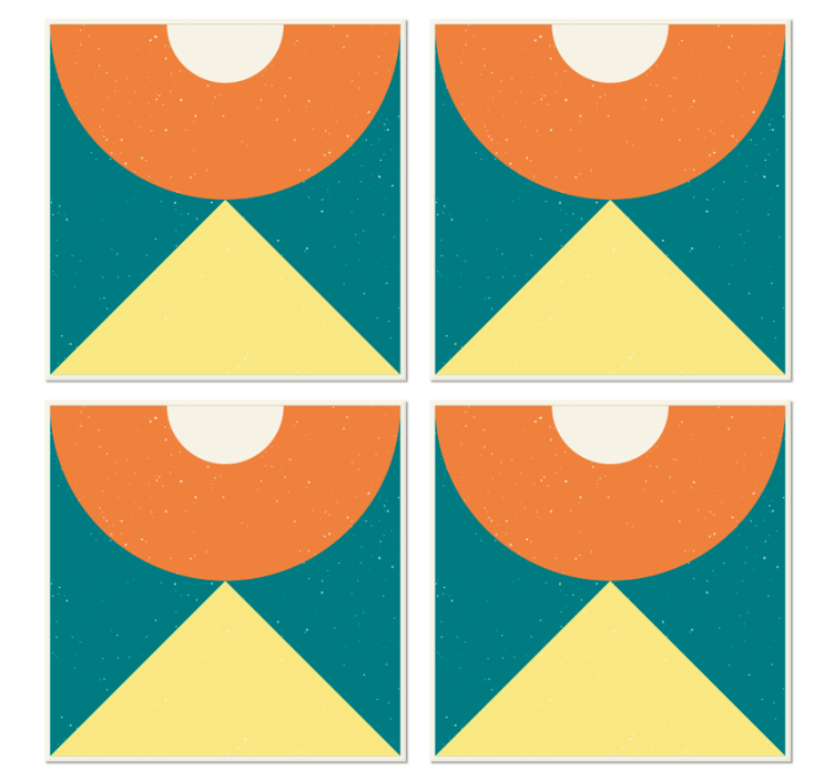 Colored abstract shapes vintage coasters - TenStickers