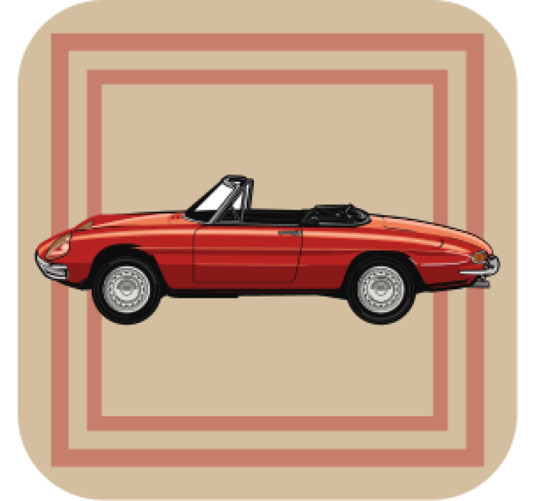 Vintage coasters with classic convertible design - TenStickers