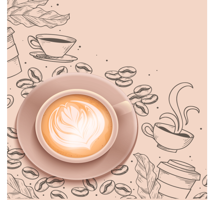 Amazing realistic coffee background coaster - TenStickers