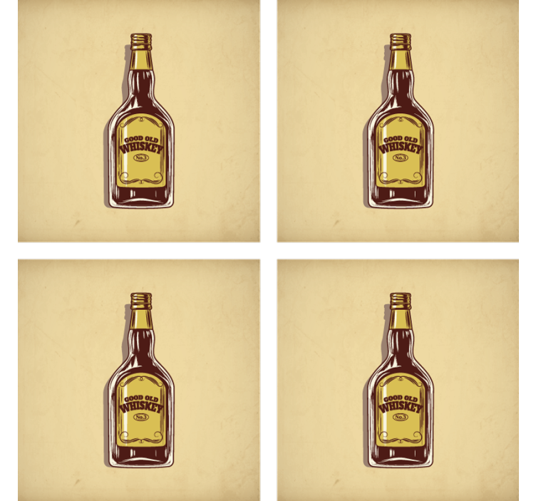 Whiskey cartoon design vintage coaster - TenStickers