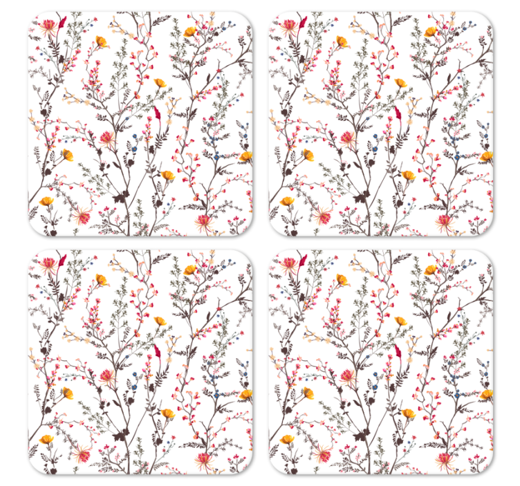 Modern coasters botanical design with birds - TenStickers