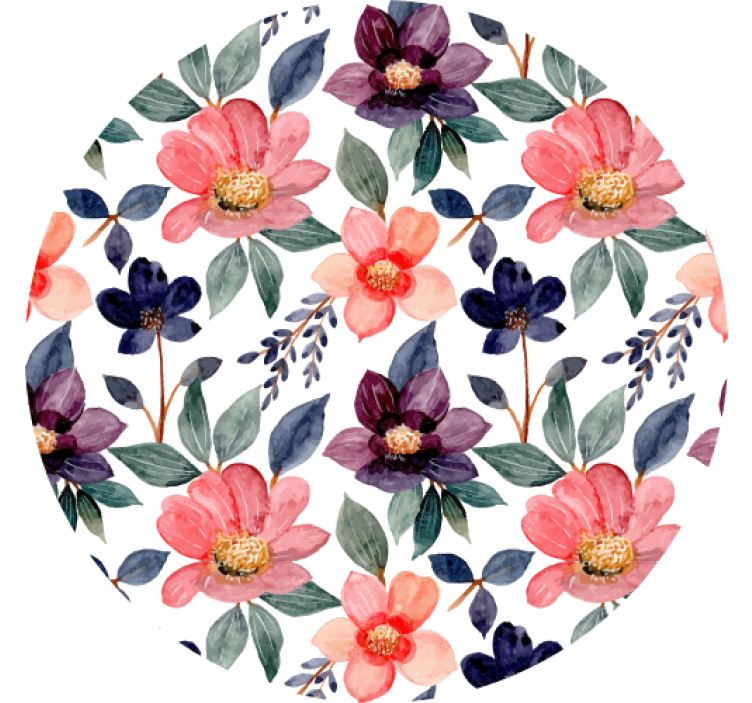 Happy flower design flower coaster - TenStickers