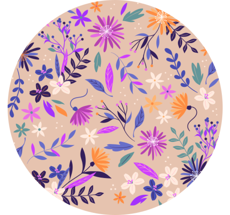 Coasters with botanical motif design - TenStickers